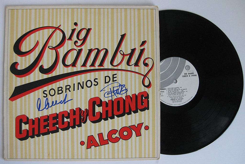 Cheech and Chong signed Big Bambu album Vinyl Record W/paper proof Beckett COA autograph STAR