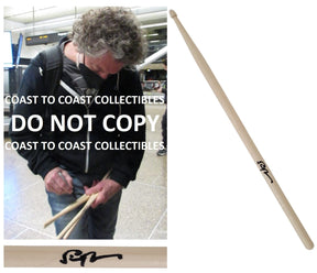 Simon Phillips Judas Priest drummer signed Drumstick COA exact proof Rare autograph star.