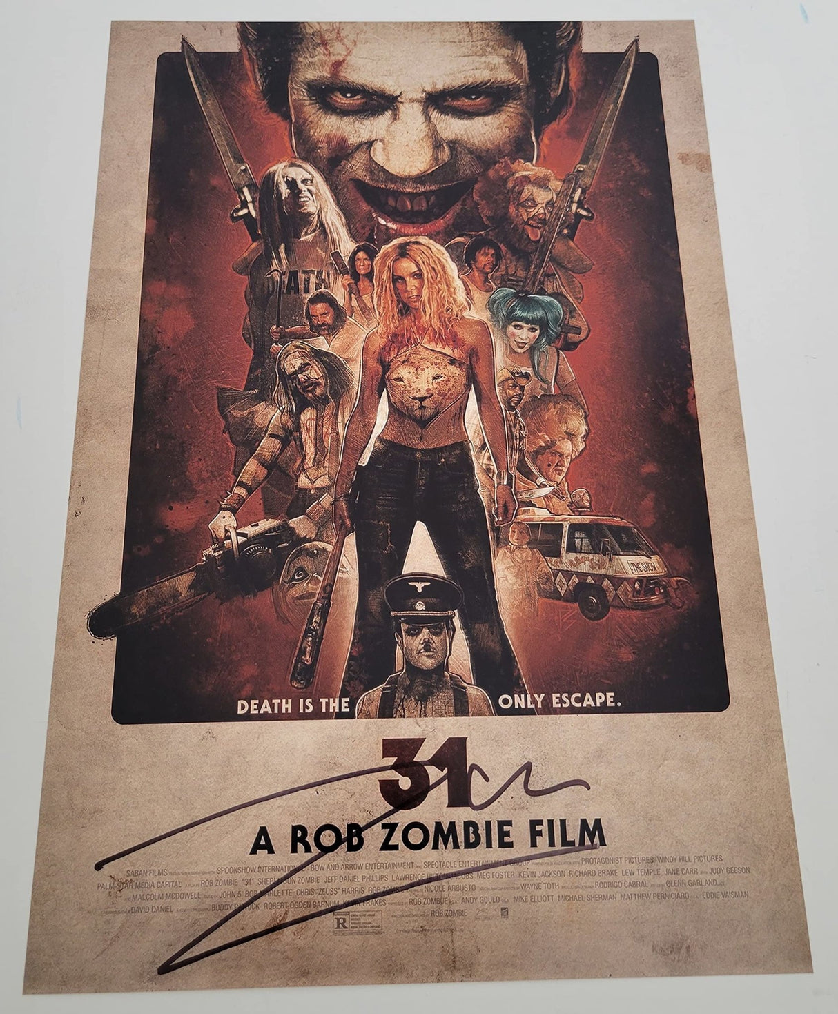 Rob Zombie signed horror film 31 12x18 movie poster photo COA Proof star autographed