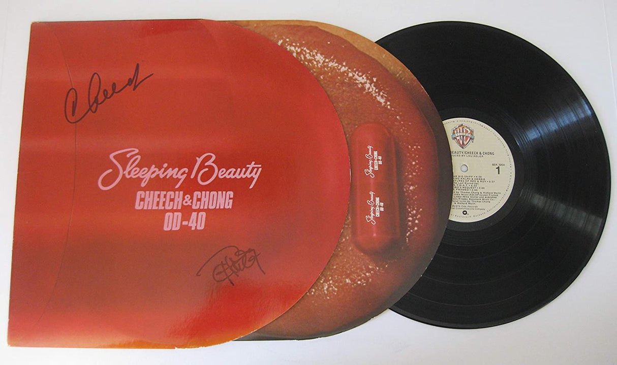Cheech and Chong signed Sleeping Beauty vinyl record album proof Beckett COA autograph STAR