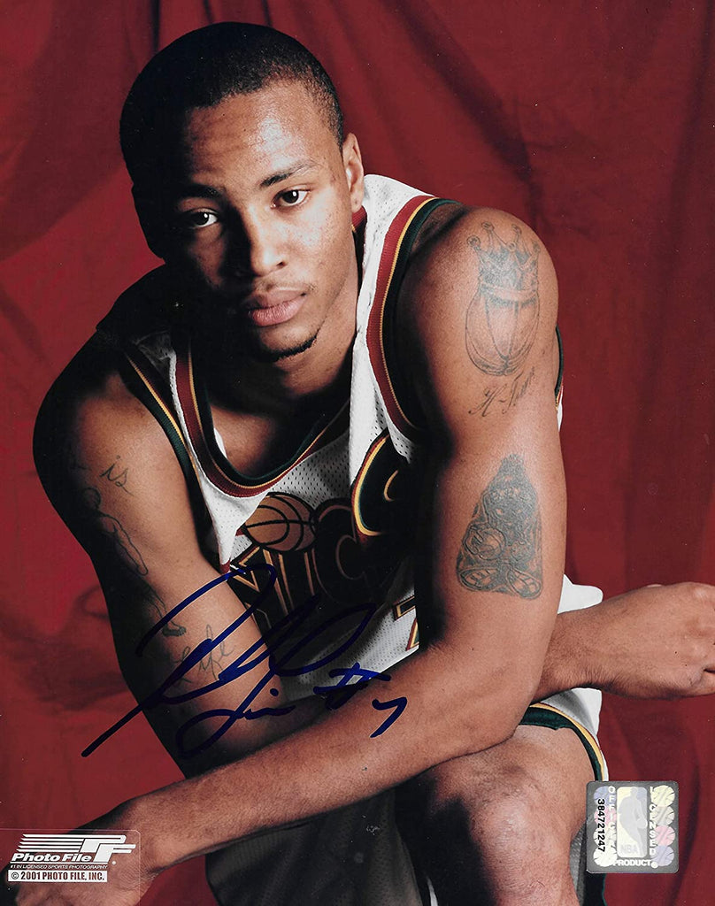 Rashard Lewis signed Seattle Supersonics basketball 8x10 photo COA.