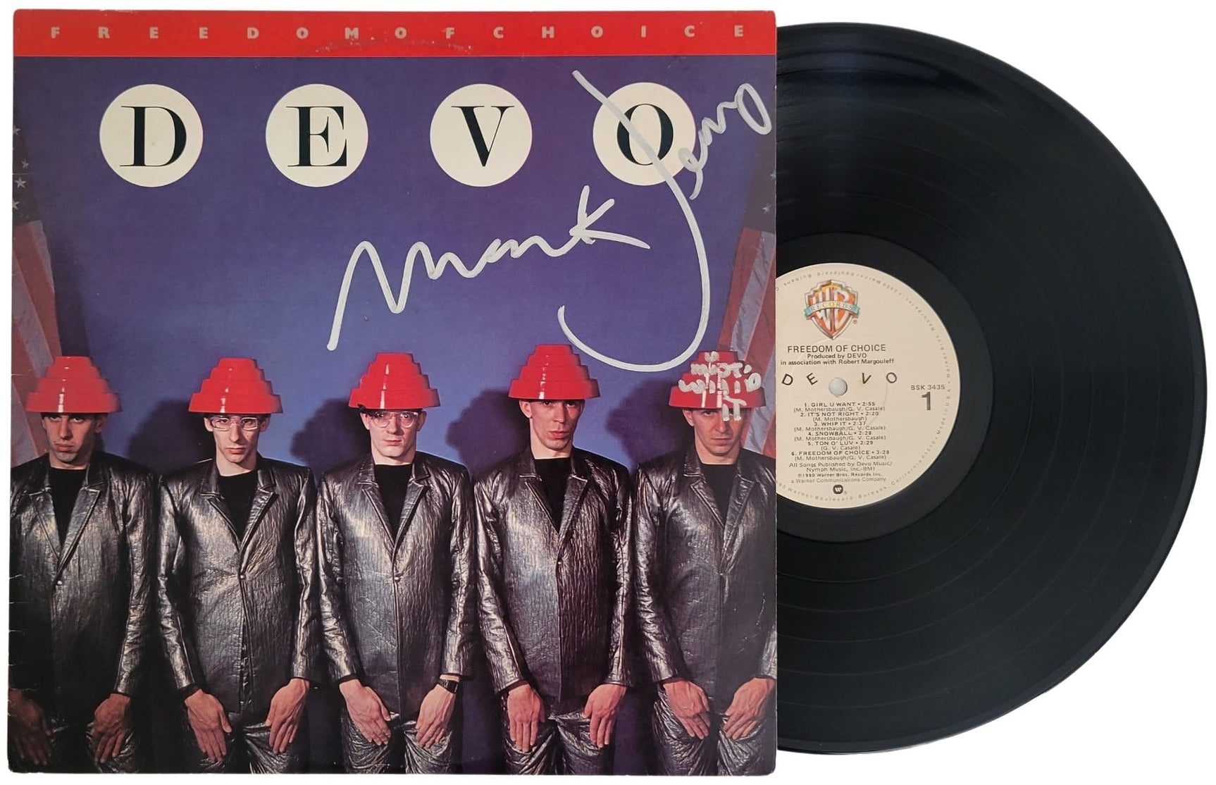Mark & Gerald Signed Devo Freedon of Choice Album Proof Autographed Vinyl Record
