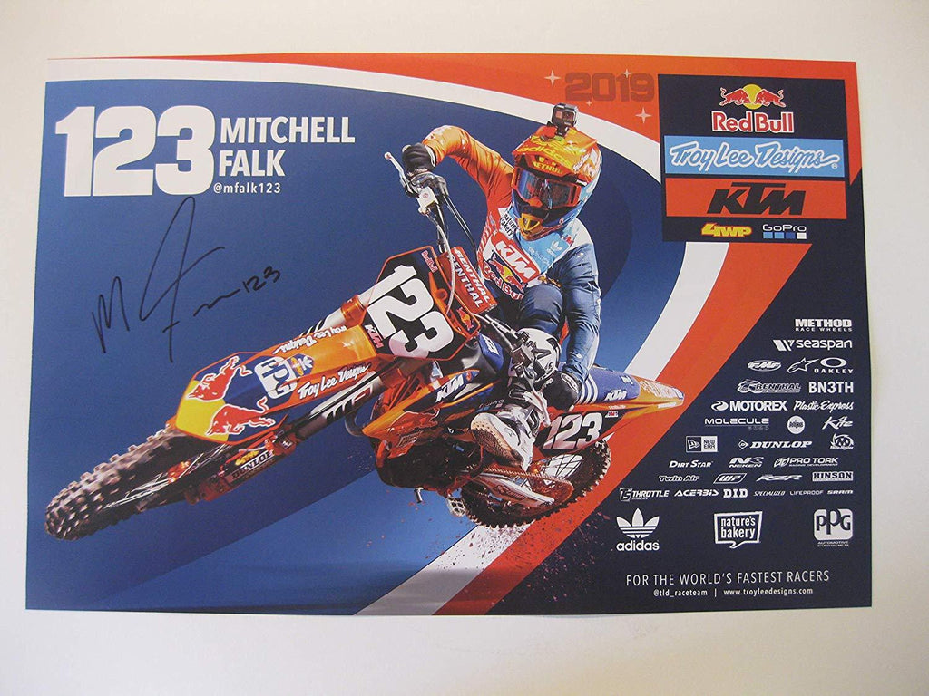 Mitchell Falk, supercross, motocross, signed, autographed, 12x18 poster, COA will be included.