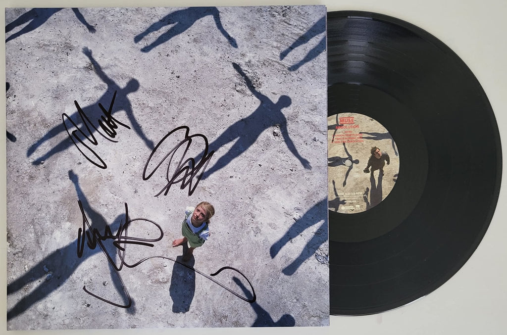 Muse signed Absolution album vinyl record COA proof Matt Bellamy, Chris Wolstenholme, Dominic Howard STAR
