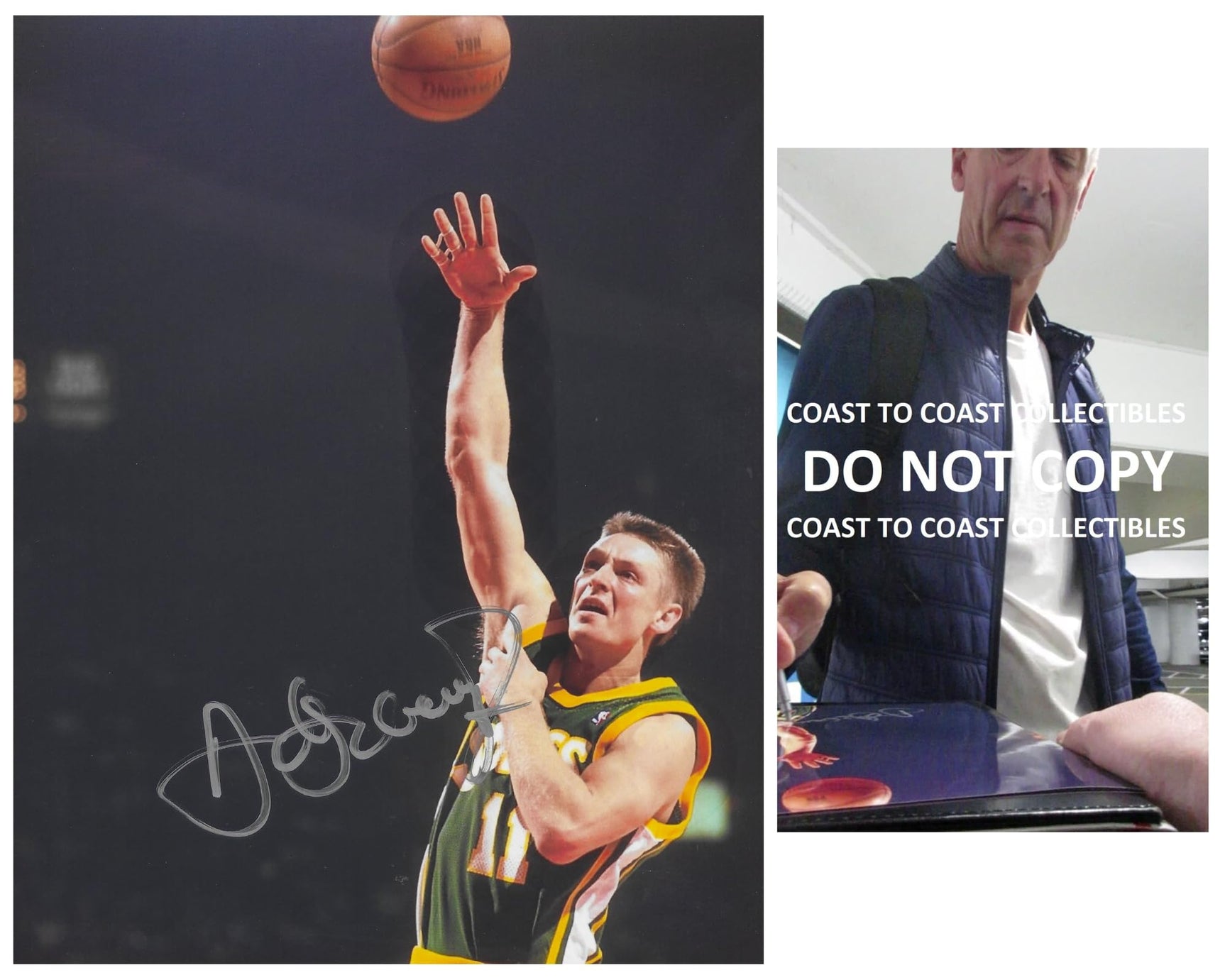 Detlef Schrempf signed Seattle Sonics 8x10 Basketball photo Proof COA autographed
