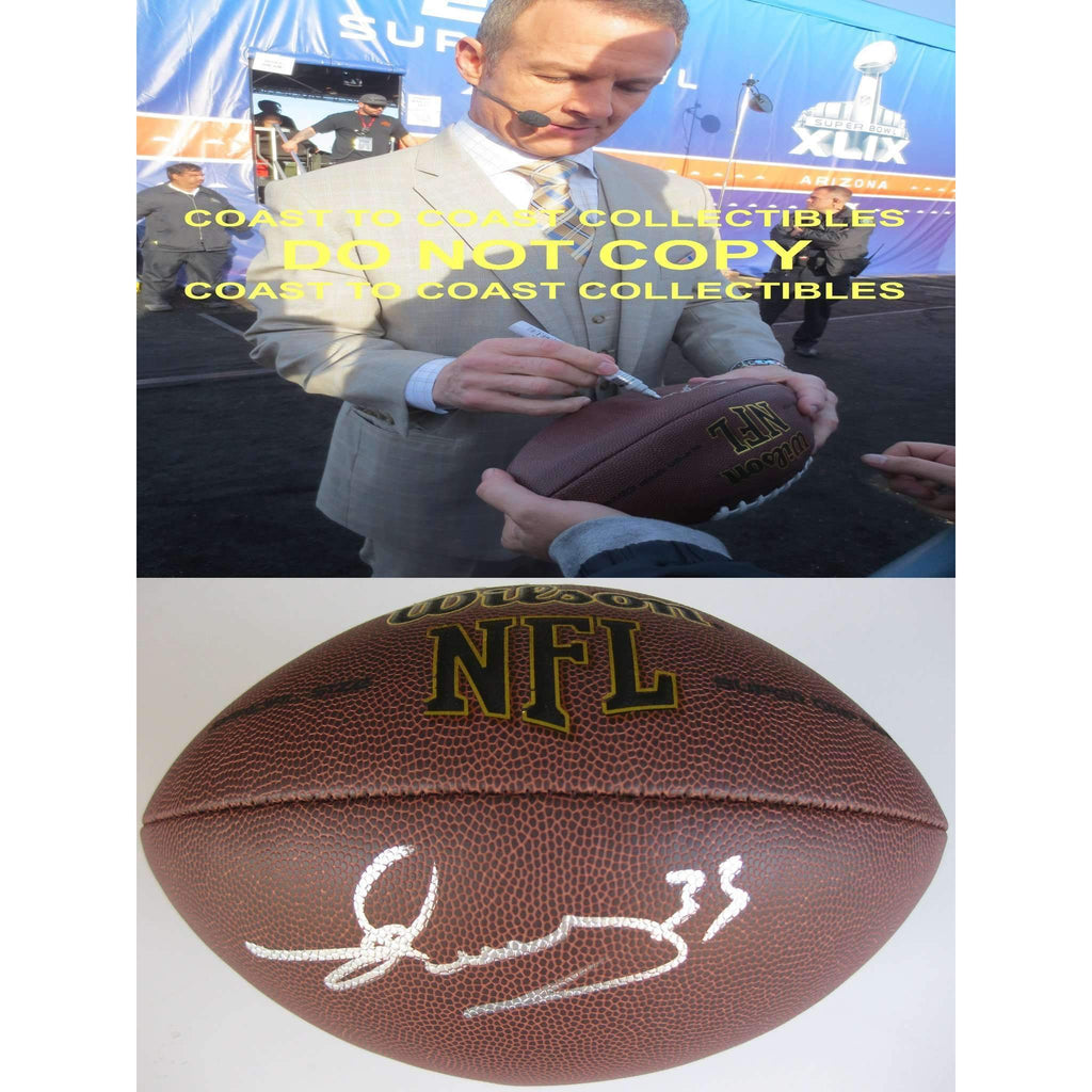 Merril Hoge Pittsburgh Steelers, Signed, Autographed, NFL Football, a COA with the Proof Photo of Merril Signing Will Be Included