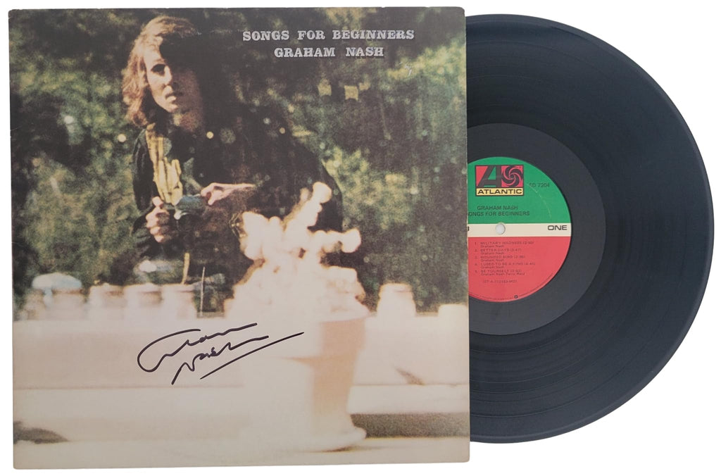 Graham Nash Signed Songs For Beginners Album Vinyl Record COA Proof autographed STAR