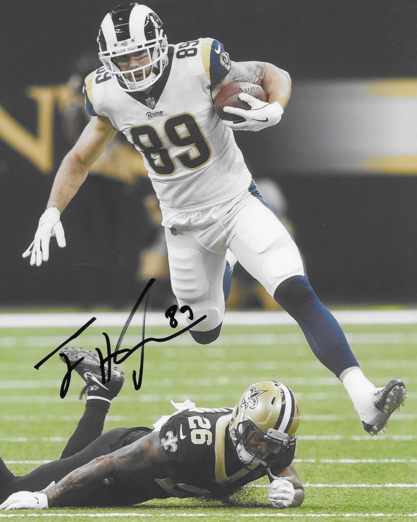 Tyler Higbee signed Los Angeles Rams football 8x10 photo Proof COA autographed
