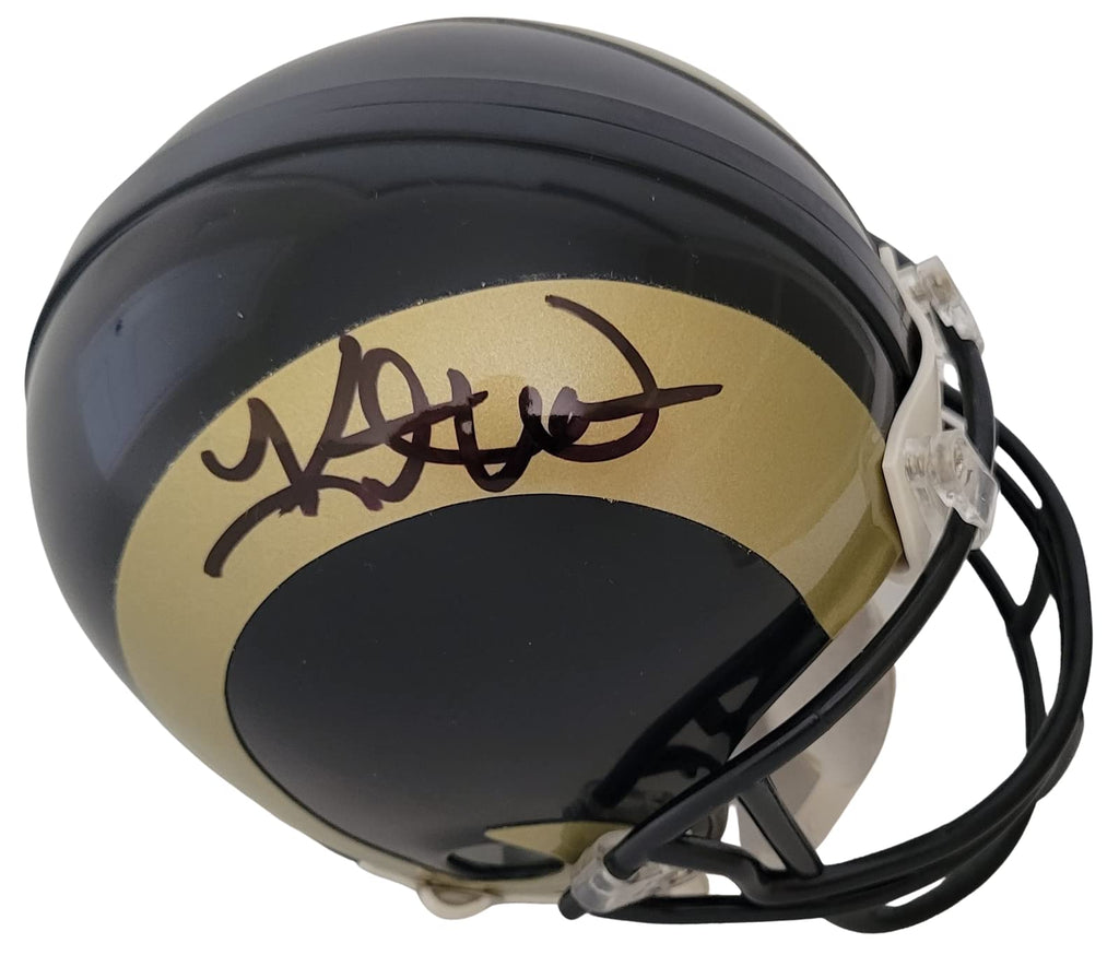 Kurt Warner SB MVP signed St Louis Rams mini football helmet COA exact proof
