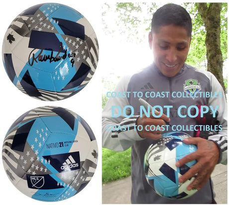 Raul Ruidiaz Seattle Sounders FC signed soccer MLS ball COA proof autographed
