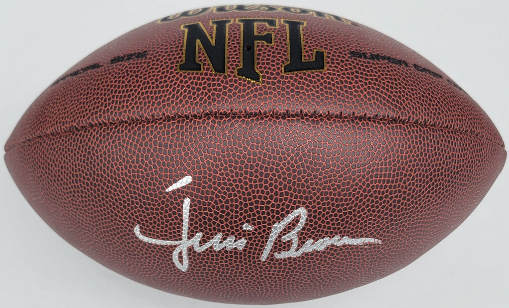 Jim Browns Cleveland Browns signed NFL football proof Beckett COA autographed