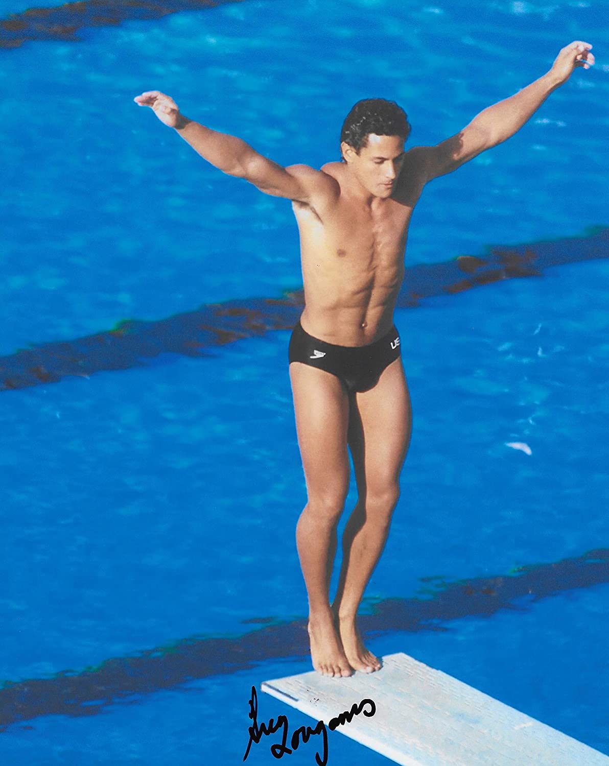 Greg Louganis USA Olympic Diver signed autographed 8x10 photo proof COA.