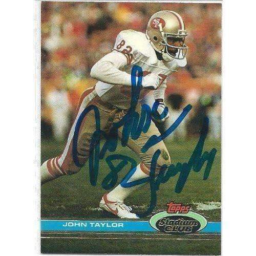 1991, John Taylor, San Francisco 49ers, Signed, Autographed, Stadium Club Football Card, Card # 350,
