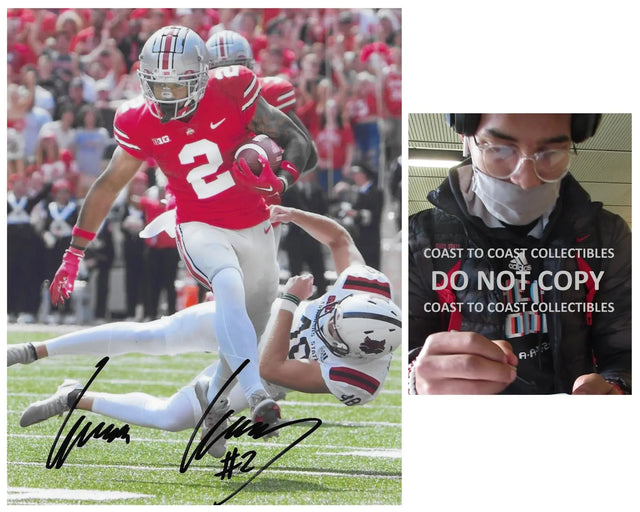 Emeka Egbuka signed Ohio State Buckeyes football 8x10 photo COA proof autogarphed..