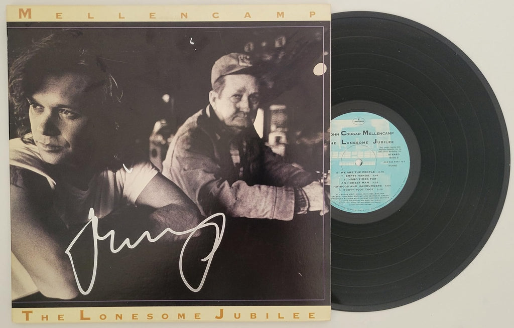 John Cougar Mellencamp signed The Lonesome Jubilee album Vinyl COA proof auto STAR