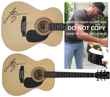 Luke Bryan country music star signed acoustic guitar COA exact proof star autographed