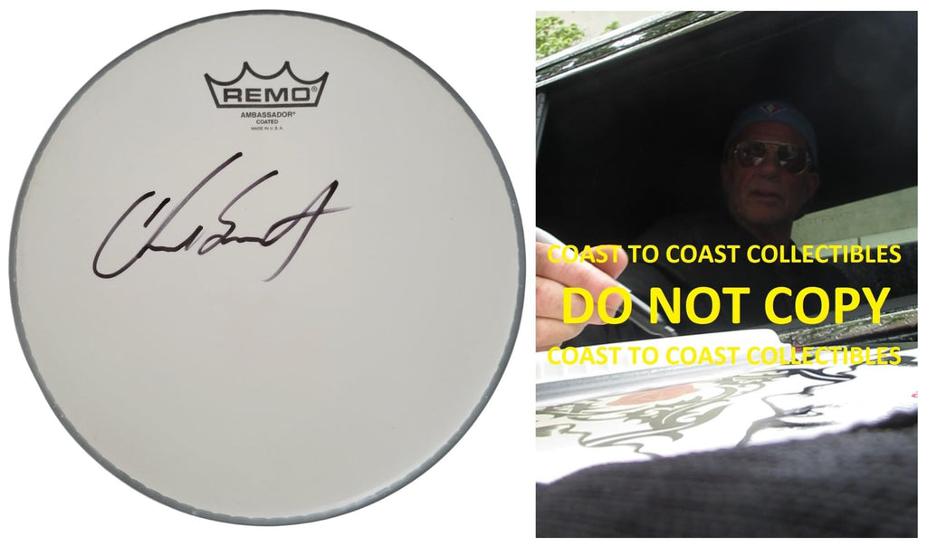 Chad Smith Red Hot Chili Peppers Drummer signed Drumhead COA proof autographed STAR