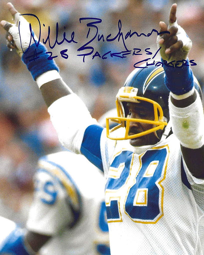 Willie Buchanon San Diego Chargers autographed football 8x10 photo proof COA