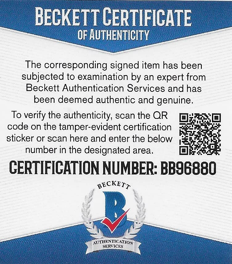 Terrell Davis Broncos Georgia Bulldogs signed football proof Beckett COA