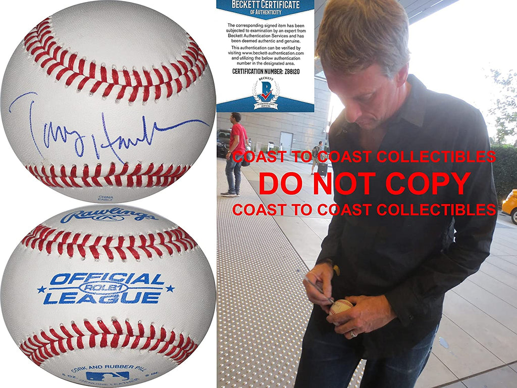 Tony Hawk legendary skateboarder signed autographed baseball proof Beckett COA