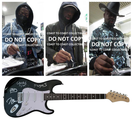 Fugees Signed Guitar Proof COA Autographed Lauryn Hill,Pras Michel,Wyclef Jean