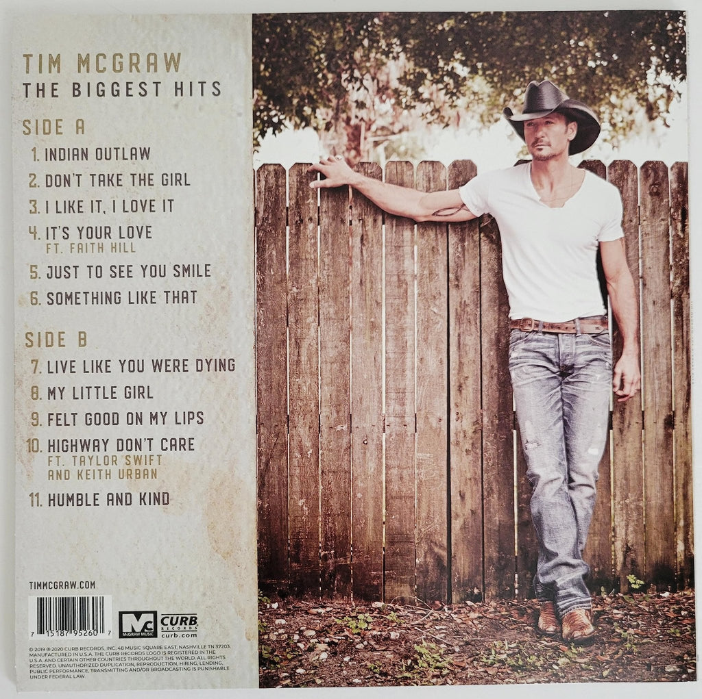 Tim McGraw signed The Biggest Hits album vinyl record proof COA autographed Star