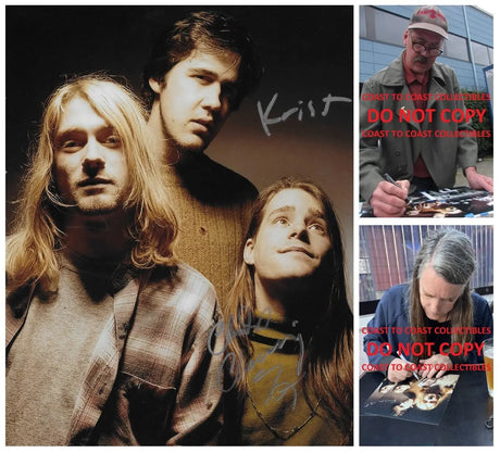 Krist Novoselic Chad Channing Nirvana 8x10 Photo COA Proof Autographed. STAR