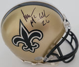 Deuce McAllister signed New Orleans Saints mini helmet proof Beckett autographed