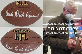 Dick Vermeil Philadelphia Eagles Kansas City Chiefs signed football COA proof