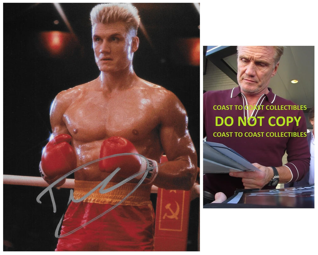Dolph Lundgren signed Rocky IV Ivan Drago 8x10 photo COA Proof autographed.. STAR