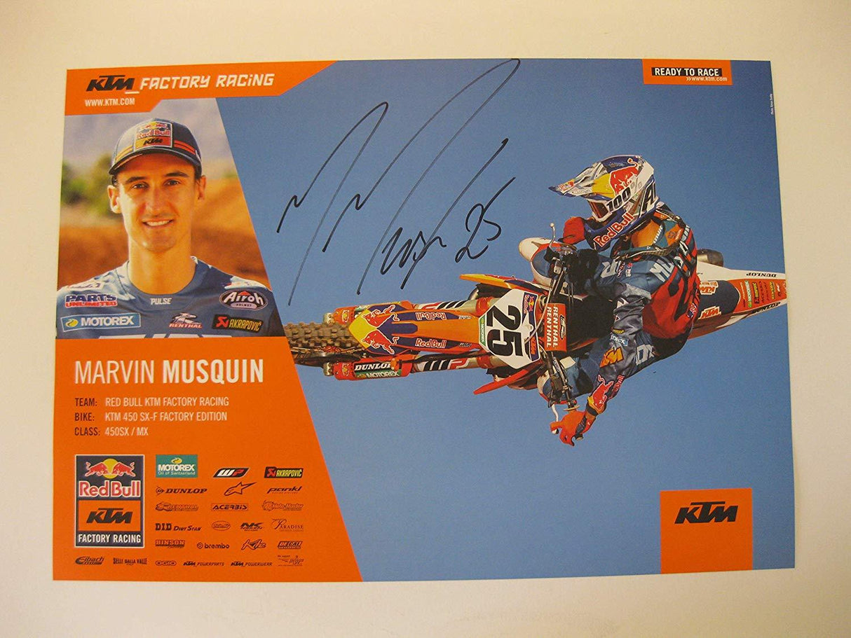 Marvin Musquin, supercross, motocross, signed, autographed, 11x16 poster, COA will be included