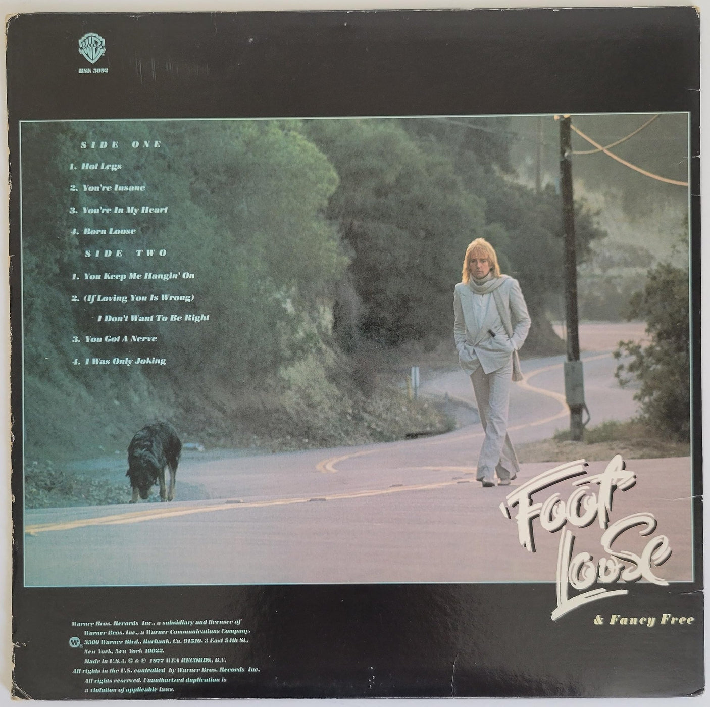 Rod Stewart signed Foot Loose & Fancy Free album vinyl record COA exact proof STAR