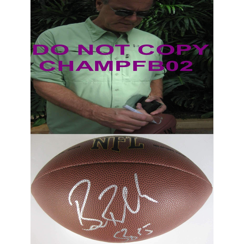 Brian Billick Baltimore Ravens Super Bowl Champs signed, autographed football - COA and proof photo