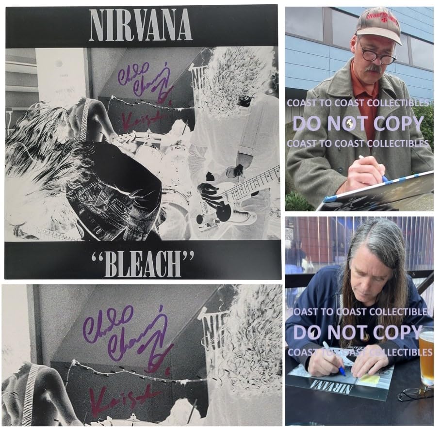 Krist Novoselic signed Nirvana Bleach 12x12 album photo COA proof autographed STAR