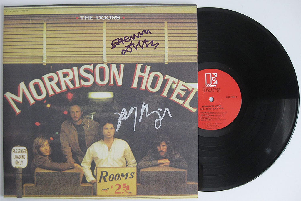 Robby Krieger Henry Diltz signed The Doors Morrison Hotel album, proof Beckett STAR