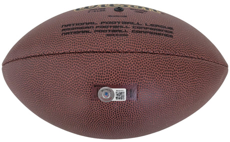 Warren Moon Seahawks Oilers Chiefs signed NFL football proof Beckett COA autograph