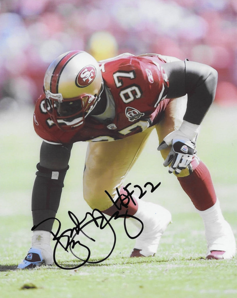 Bryant Young signed San Francisco 49ers football 8x10 photo proof COA autographed