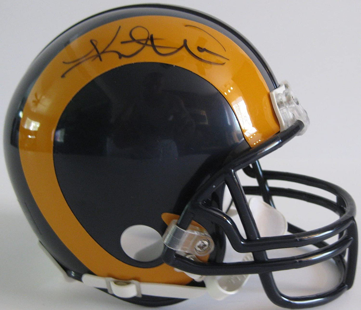 Kurt Warner MVP signed autographed St Louis Rams mini helmet proof Beckett COA