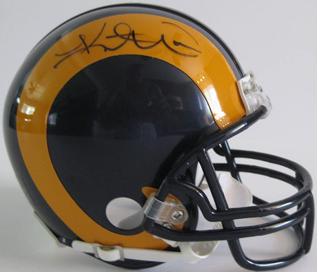 Kurt Warner MVP signed autographed St Louis Rams mini helmet proof Beckett COA
