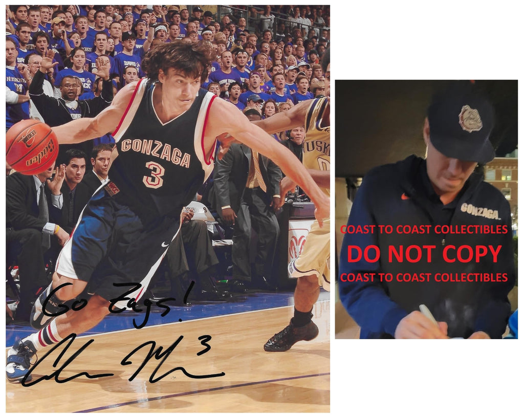 Adam Morrison signed Gonzaga Bulldogs basketball 8x10 Photo COA proof autographed..
