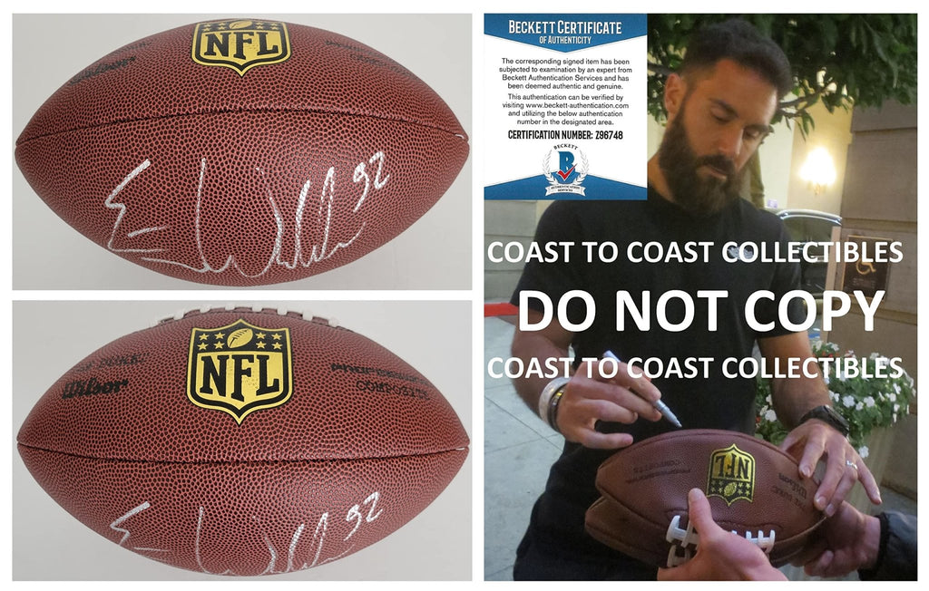 Eric Weddle Chargers Ravens Rams signed NFL football proof Beckett COA