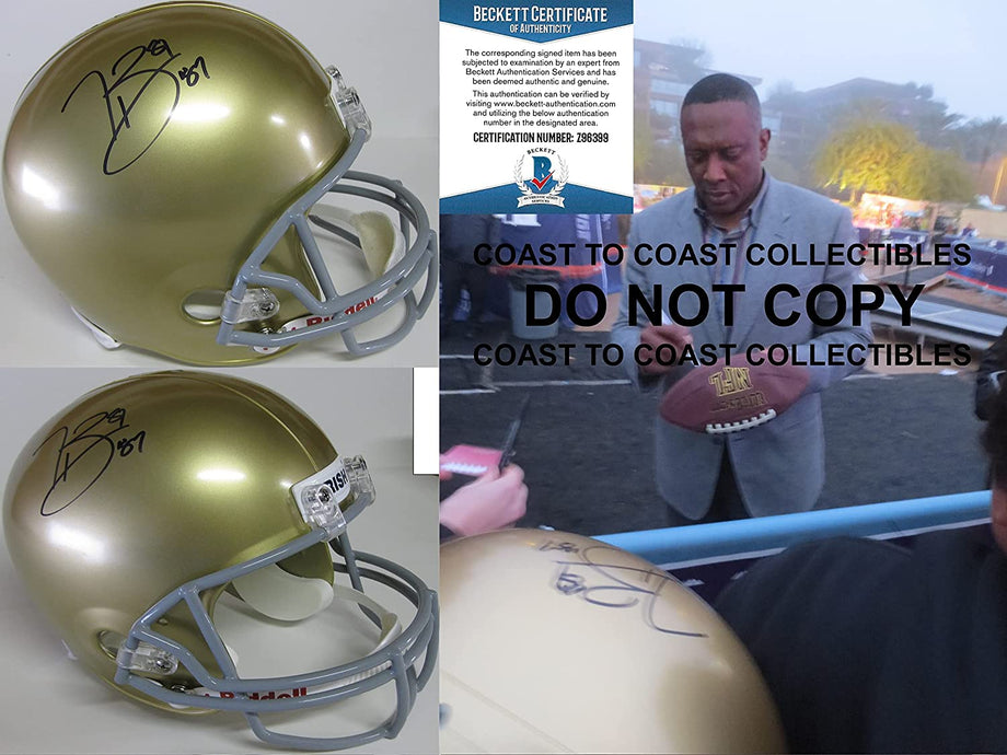 Tim Brown signed Oakland Raiders football mini helmet proof COA autographed