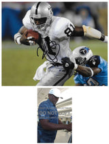 Tim Brown signed Oakland Raiders football 8x10 photo Proof COA autographed LA