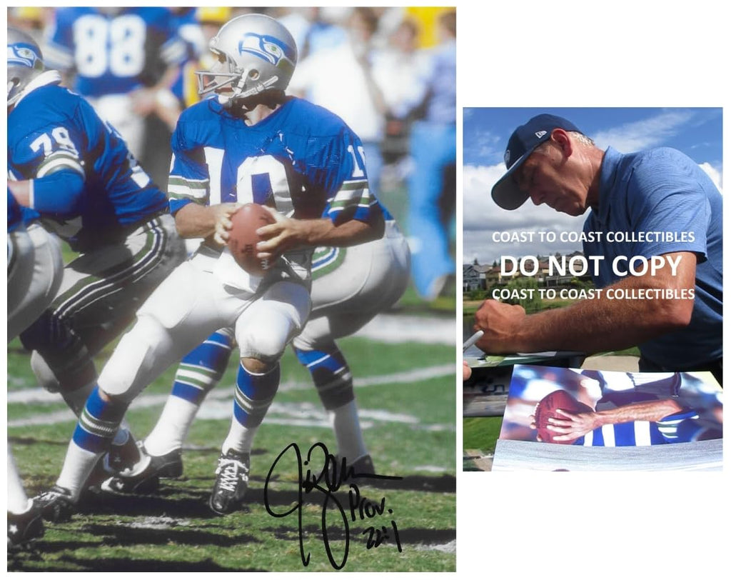 Jim Zorn Signed Seattle Seahawks Football 8x10 photo COA proof autographed