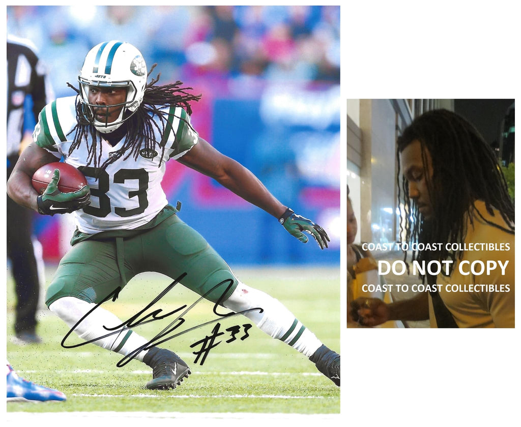 Chris Ivory signed New York Jets football 8x10 photo Proof COA autographed