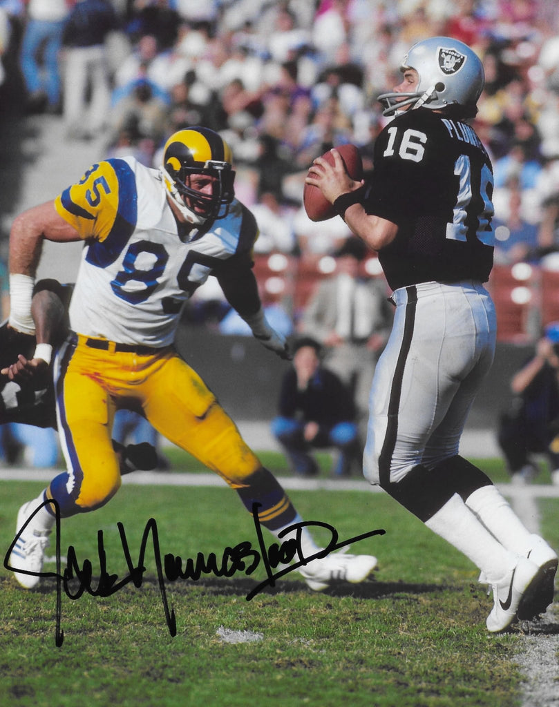 Jack Youngblood signed Los Angeles Rams football 8x10 photo Proof COA autographed,