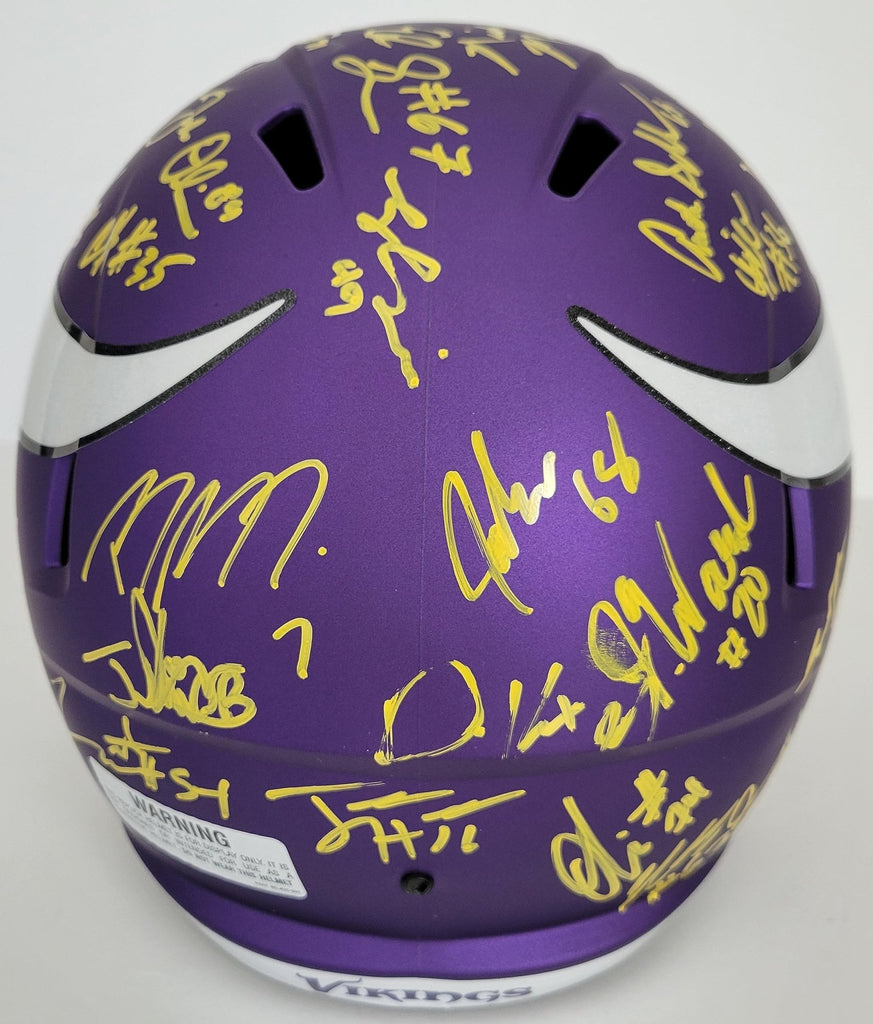 2023 Minnesota Vikings team signed speed full size football helmet COA proof