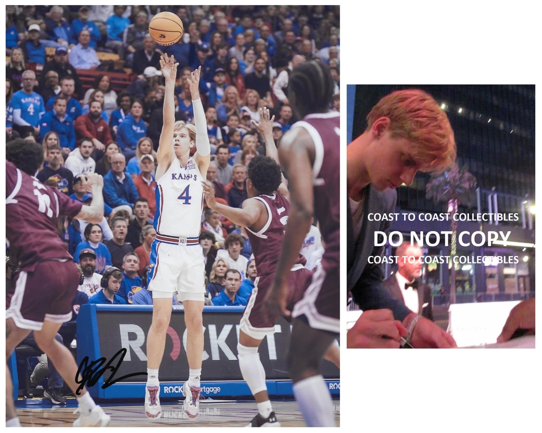 Gradey Dick signed Kansas Jayhawks basketball 8x10 photo Proof COA autographed