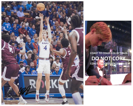 Gradey Dick signed Kansas Jayhawks basketball 8x10 photo Proof COA autographed