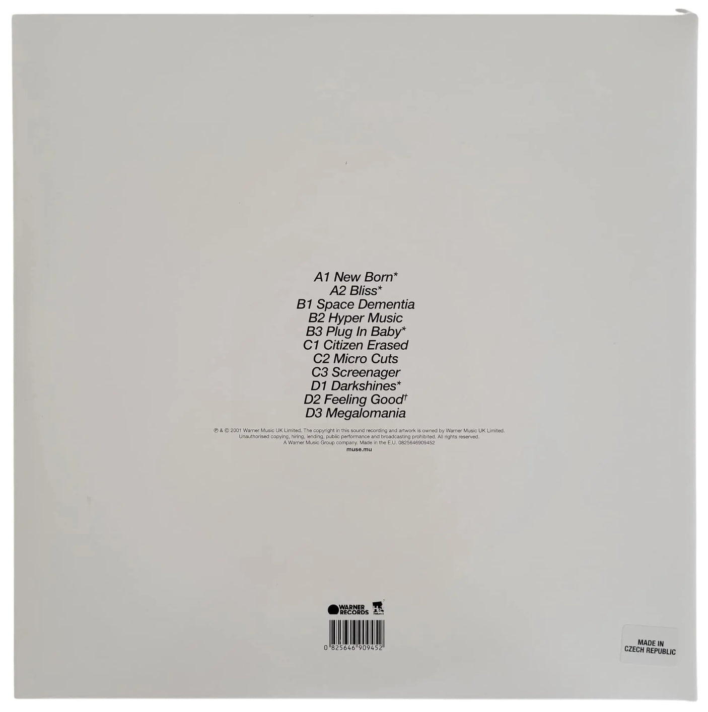 Muse signed Origin of Symmetry album vinyl record COA proof Matt Bellamy, Chris Wolstenholme, Dominic Howard STAR